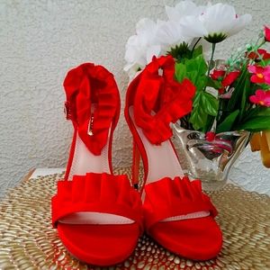 Elegant Red Ruffle Heels